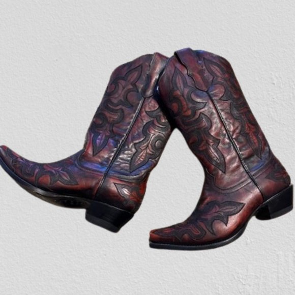 Roper Red All Over Embroidery Western Boots 4226 NWOB Boutique - Picture 5 of 14